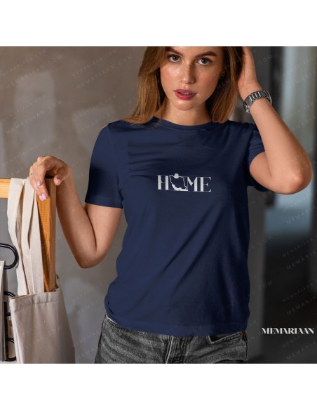 تیشرت زنانه طرح تایپوگرافی HOME ❖ نگارش سفید