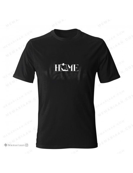 تیشرت مردانه طرح تایپوگرافی انگلیسی HOME (نگارش سفید)