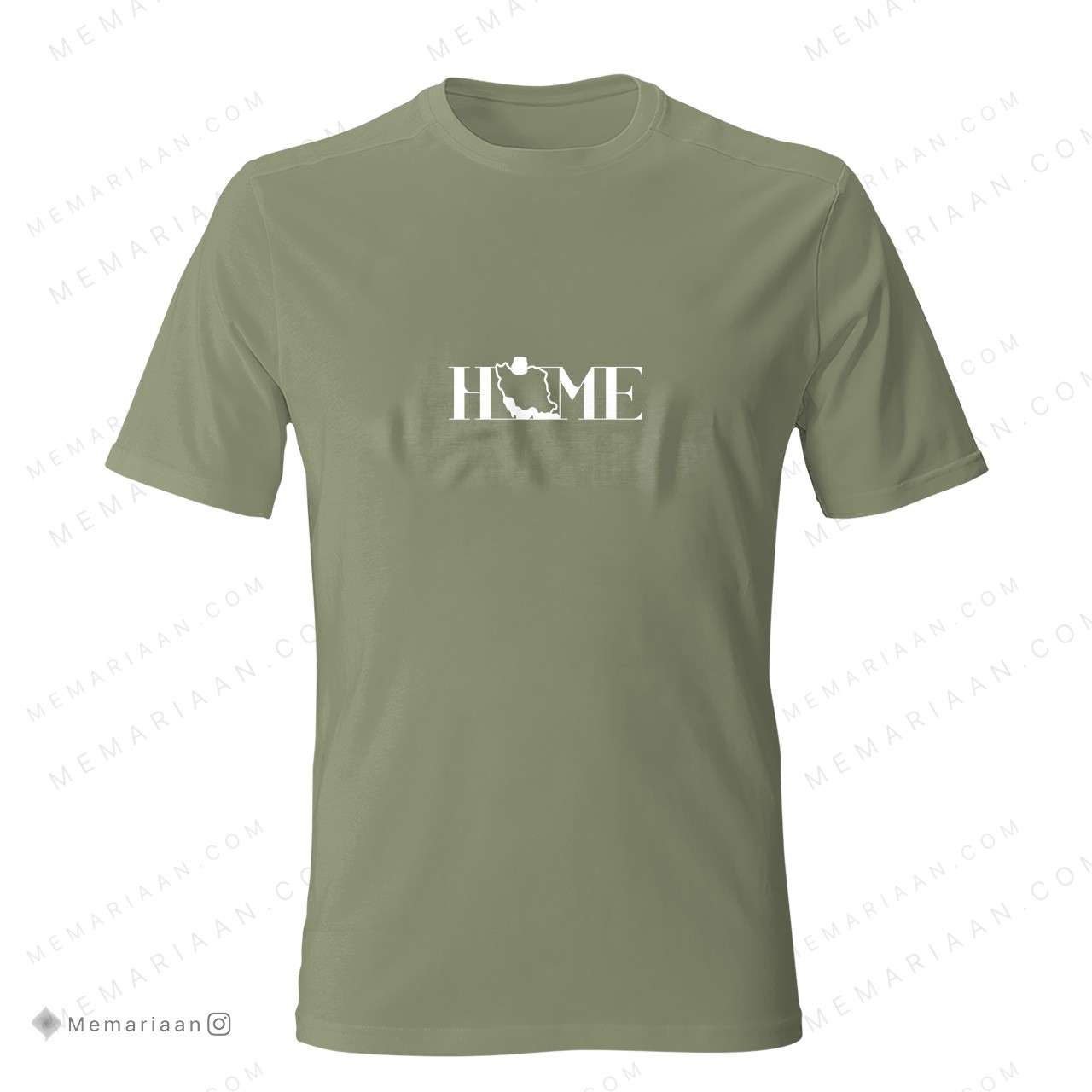 تیشرت مردانه طرح تایپوگرافی انگلیسی HOME (نگارش سفید)