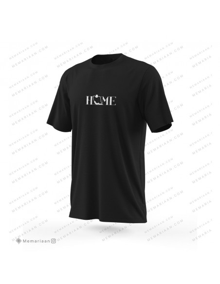 تیشرت مردانه طرح تایپوگرافی انگلیسی HOME (نگارش سفید)