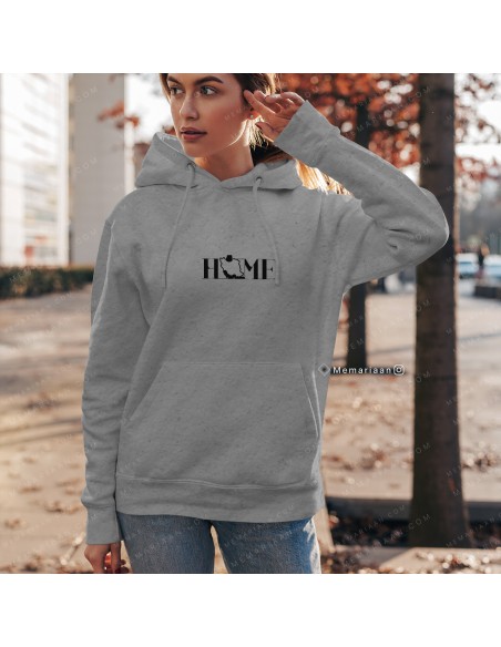 هودی کلاه دار طرح تایپوگرافی انگلیسی HOME